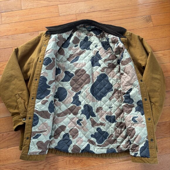 LL‎ Bean Signature Slim Fit Camo Quilted Hunting Heavy Flannel Shacket Mens XLR - Picture 2 of 9